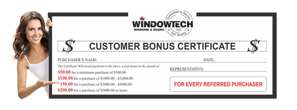 Customer Bonus Certificate WindowTech